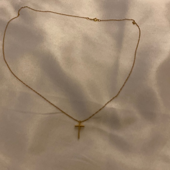 Swedged cross necklace 14k gold - Picture 2 of 12